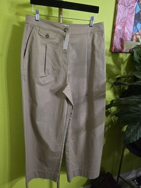 LOFT Beige Straight-Leg Chino Pants